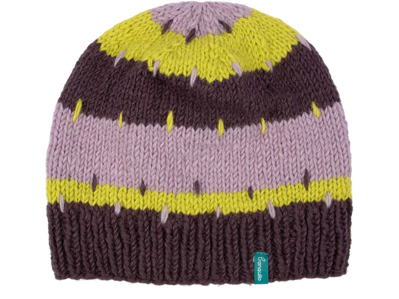 tranquillo Wollmütze, gemustert, plum