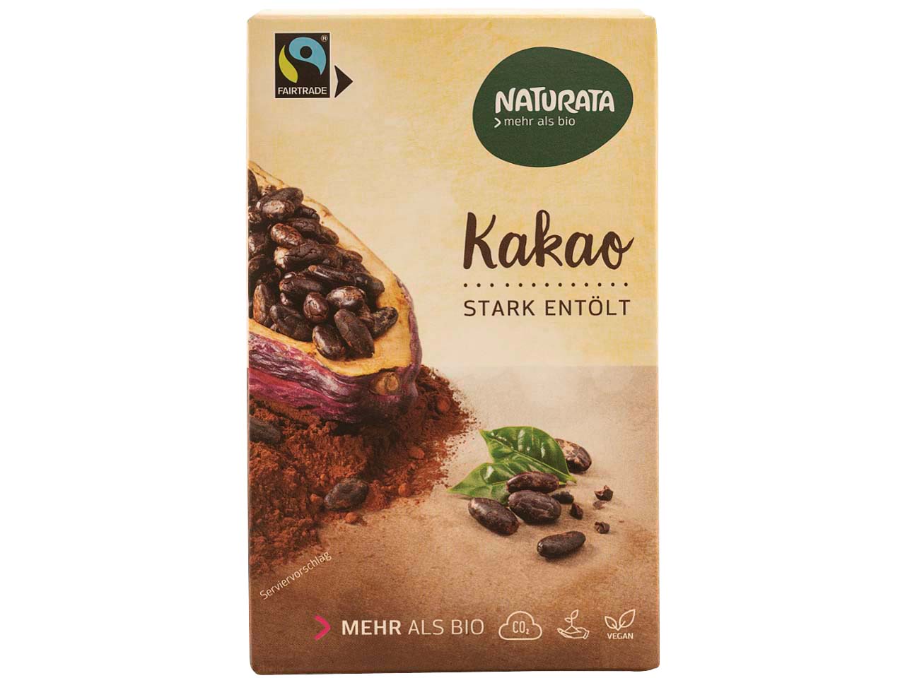 NATURATA Bio-Kakaopulver, stark entölt, 125 g
