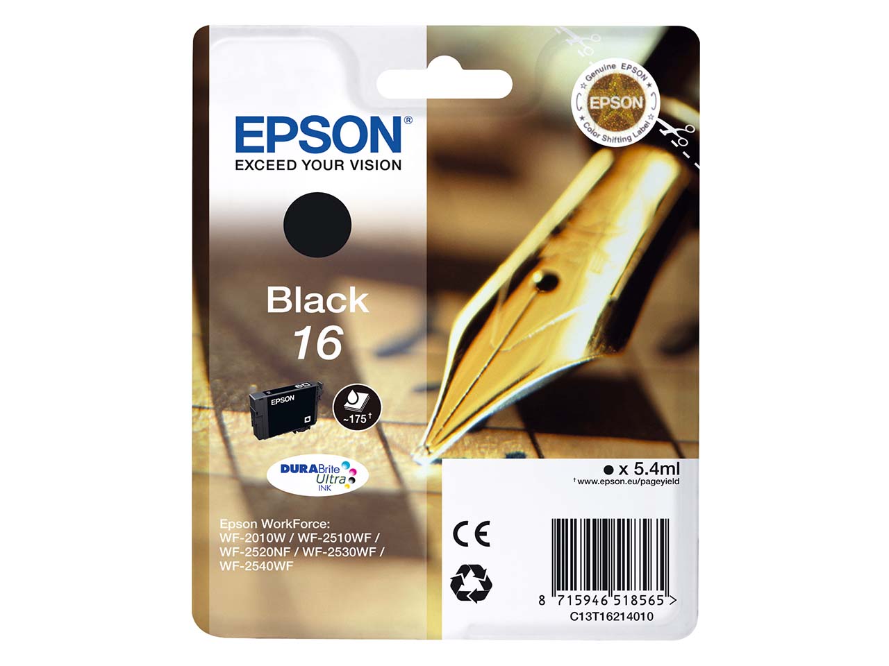 Epson Tintenpatrone T1621/ 16 schwarz