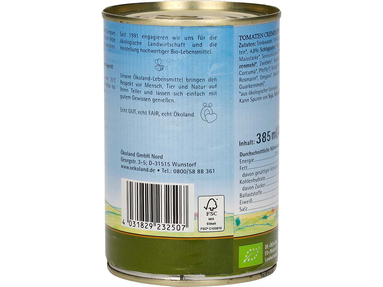 Ökoland Bio-Tomaten-Cremesuppe, 400 g