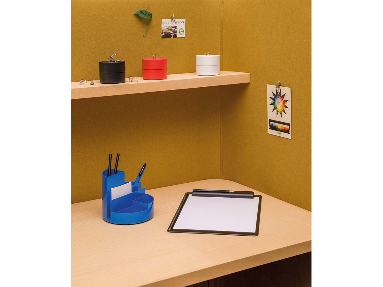 MAUL Klammerspender "MAULpro" inkl. 15 Büroklammern, blau