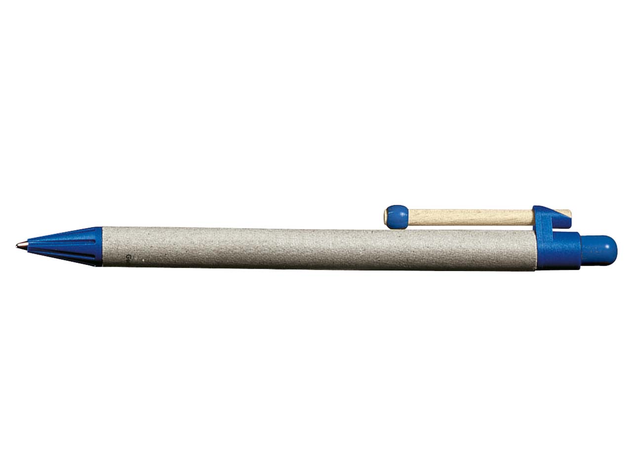 RITTER CARES Papp-Druckkugelschreiber blau runder Clip, Funktionsteile blau
