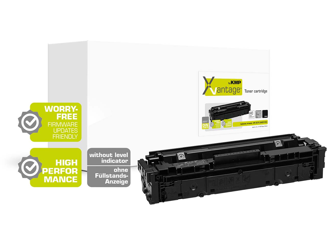 KMP Toner ersetzt hp W2210X, Nr. 207X schwarz