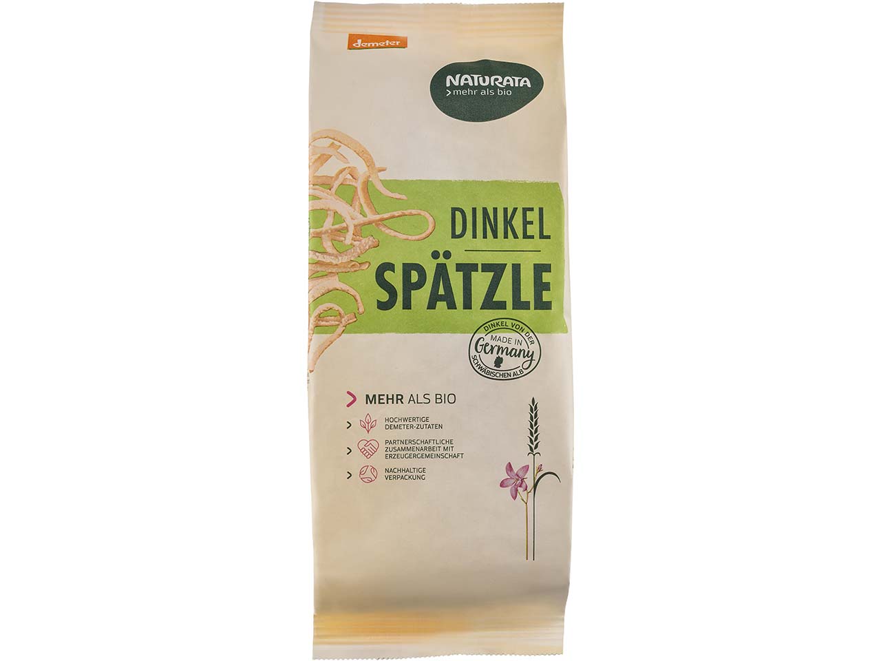 NATURATA Bio-Dinkel-Spätzle, demeter-zertifiziert, 250 g NATURATA Bio-Dinkel-Spätzle, demeter-zertifiziert, 250 g