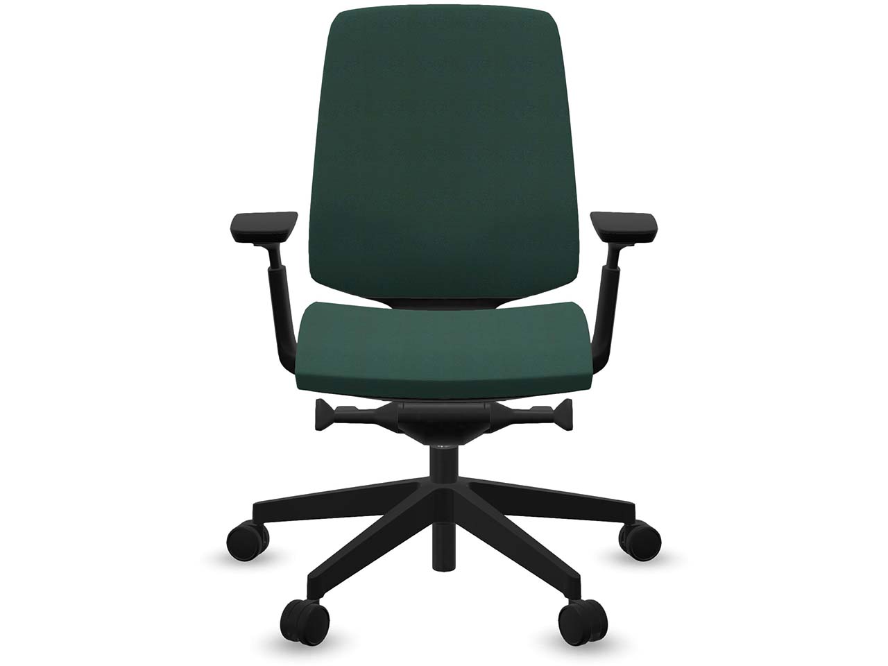 Profim Bürodrehstuhl "LIGHT UP" mit Armlehnen, Gestell: schwarz, Stoff: grün