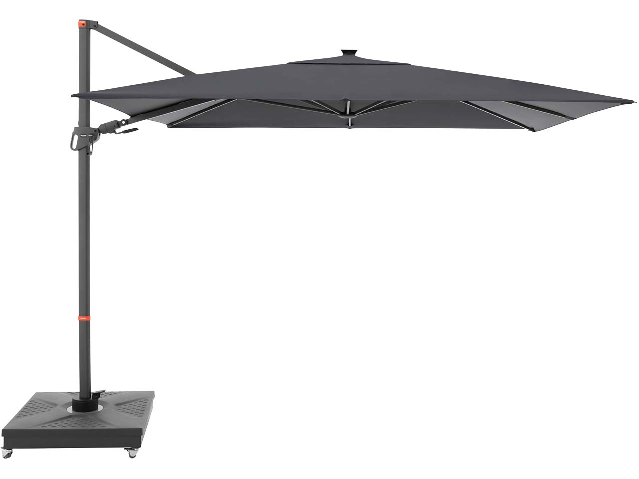 doppler Pendelschirm "myZone AX" mit LED Beleuchtung 300 x 220 cm, anthrazit
