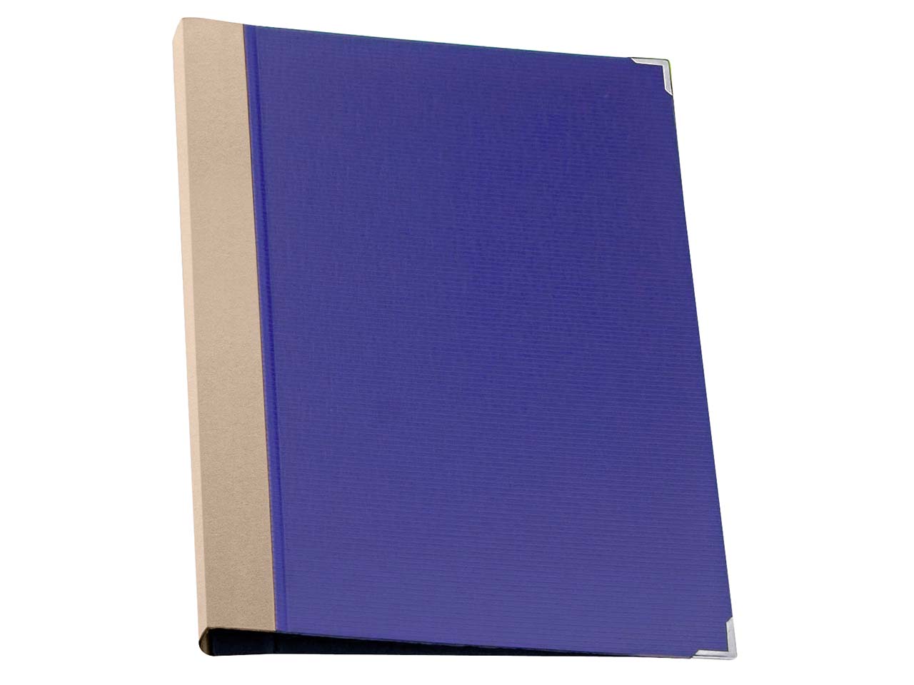 Ringbuch "Feine Welle" DIN A4 mit glattem Rücken und Einsteckfach, blau/natur