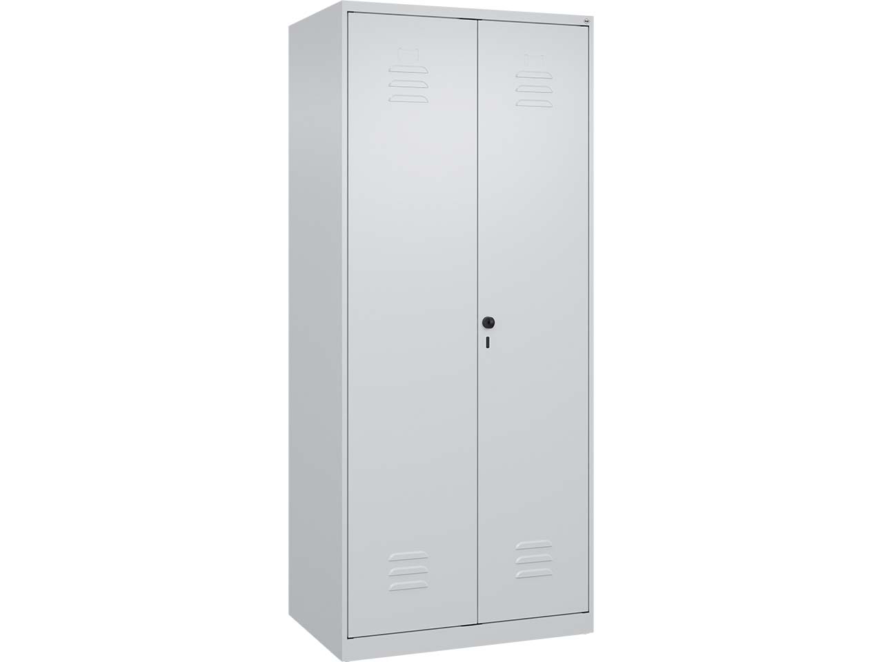 C+P Putzmittel-Spind Classic PLUS, 2 Abteile, 1850x800x500mm, Lichtgrau/Lichtgrau