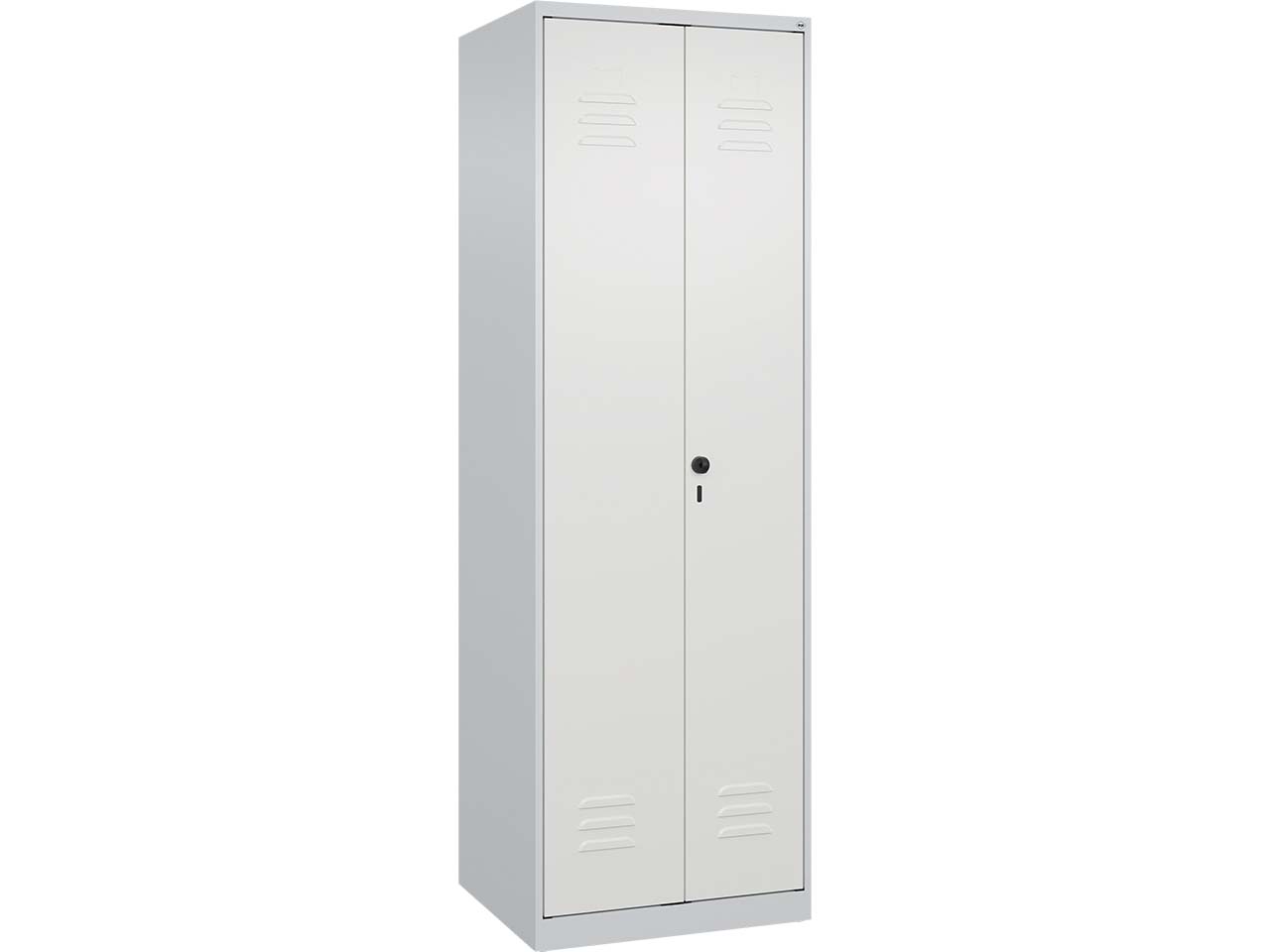 C+P Wäsche-Spind Classic PLUS, 2 Abteile, 1850x600x500mm, Lichtgrau/Verkehrsweiß