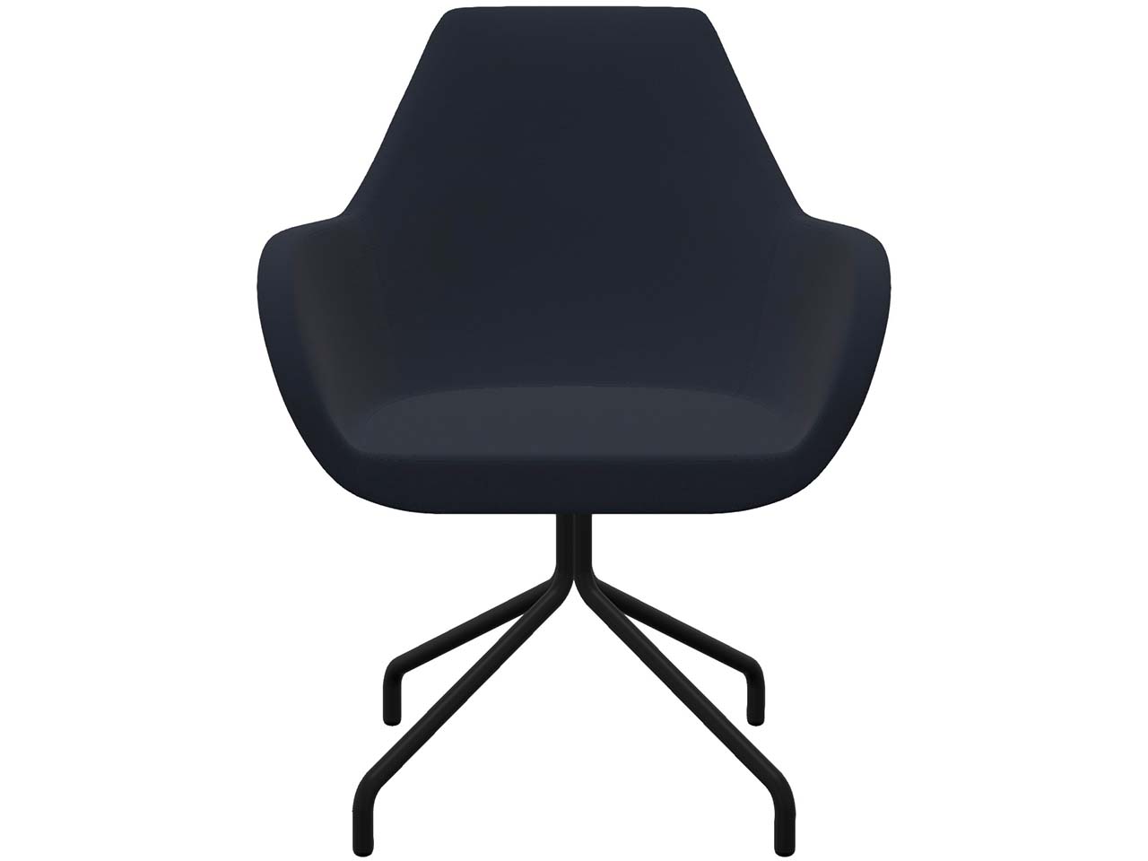 Profim Besucherstuhl "FAN" mit drehbarem Sternfußgestell, schwarz, Stoff: blau