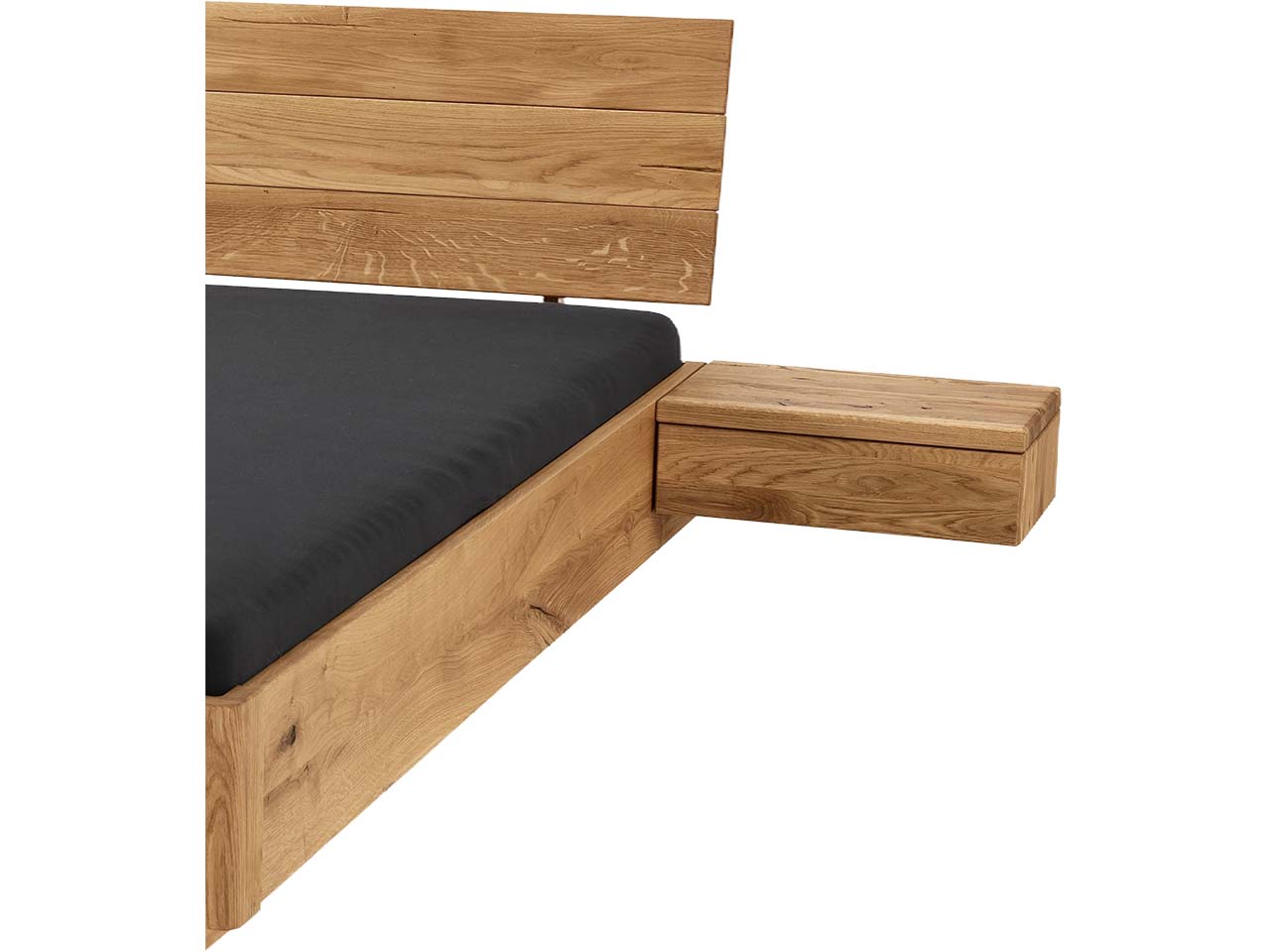 Nachttisch "Bolle", links und rechts, Wildeiche