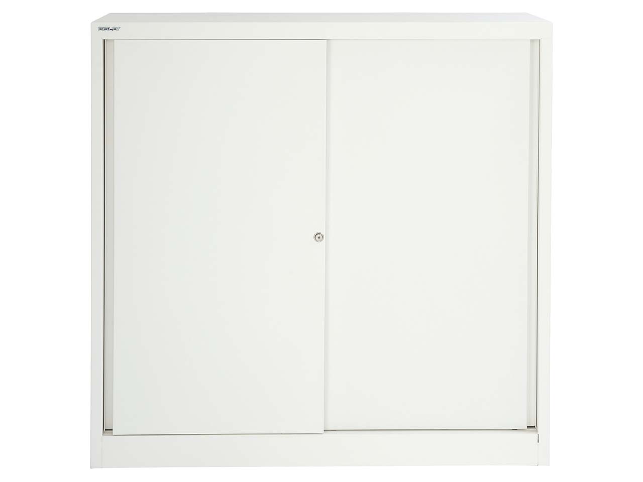 BISLEY Schiebetürenschrank "ECO" 3 OH, Breite 120 cm verkehrsweiß