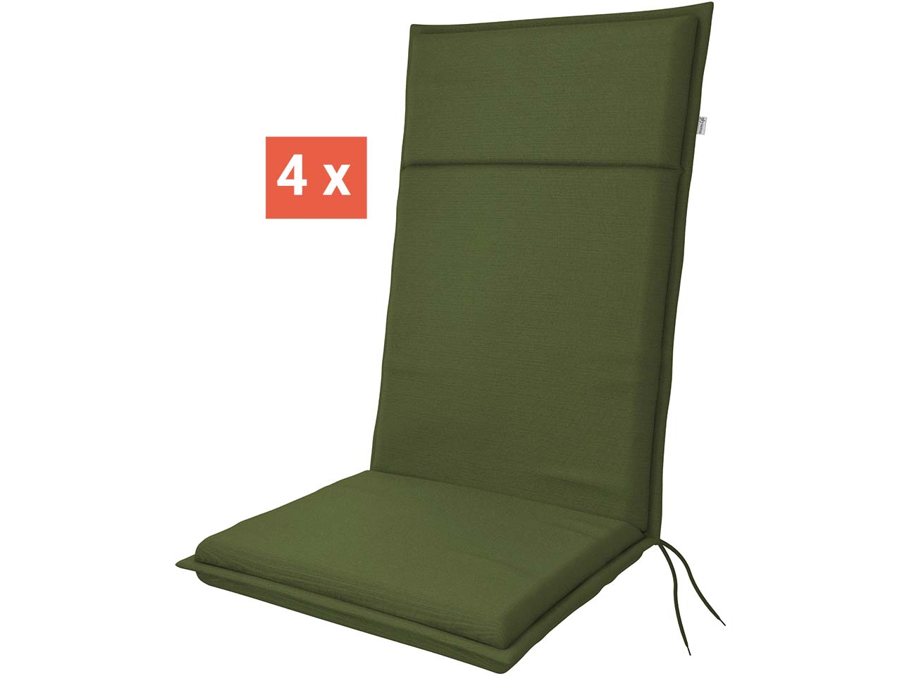 doppler Auflage "LIFE" für Hochlehner, 4er-Pack, 119x48x4 cm, Polyester, moosgrün