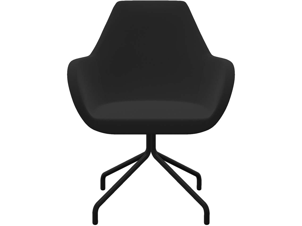 Profim Besucherstuhl "FAN" mit drehbarem Sternfußgestell, schwarz, Stoff: schwarz
