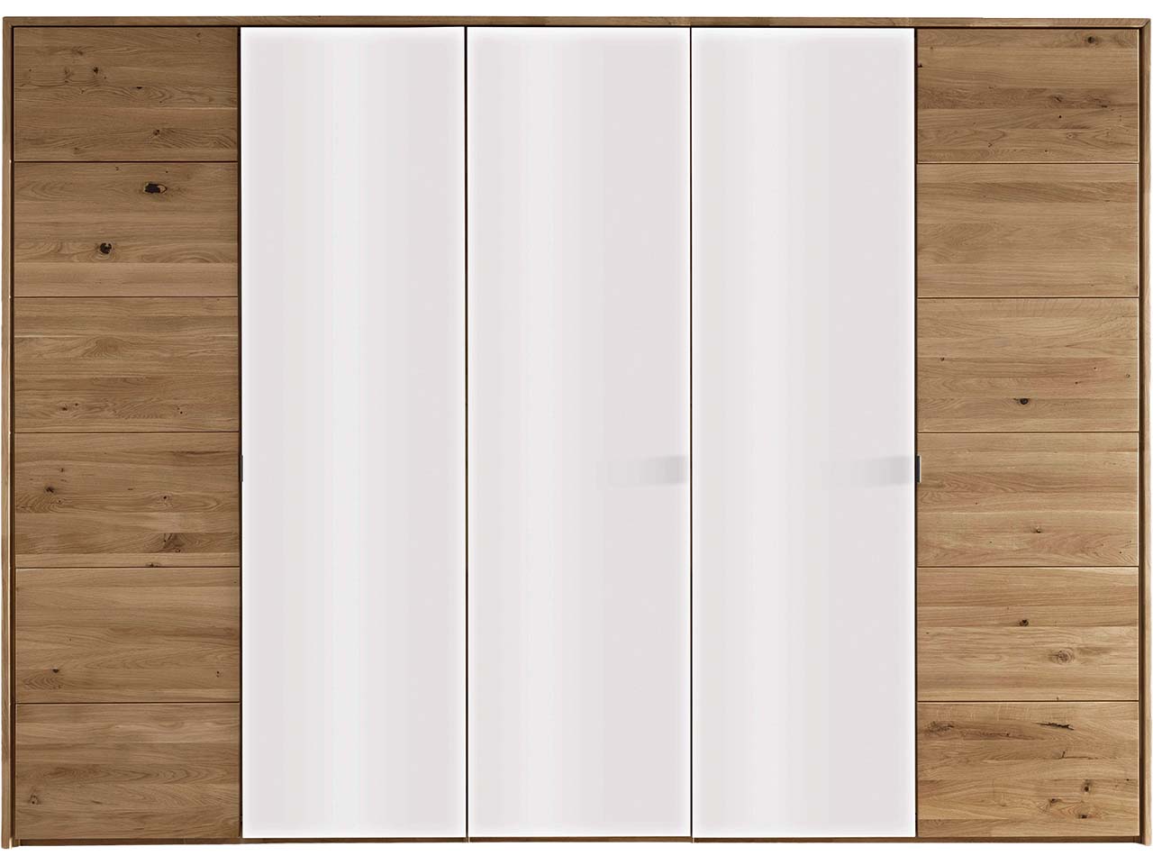 Kleiderschrank "Bolle" 5-türig mit Glas, weiß