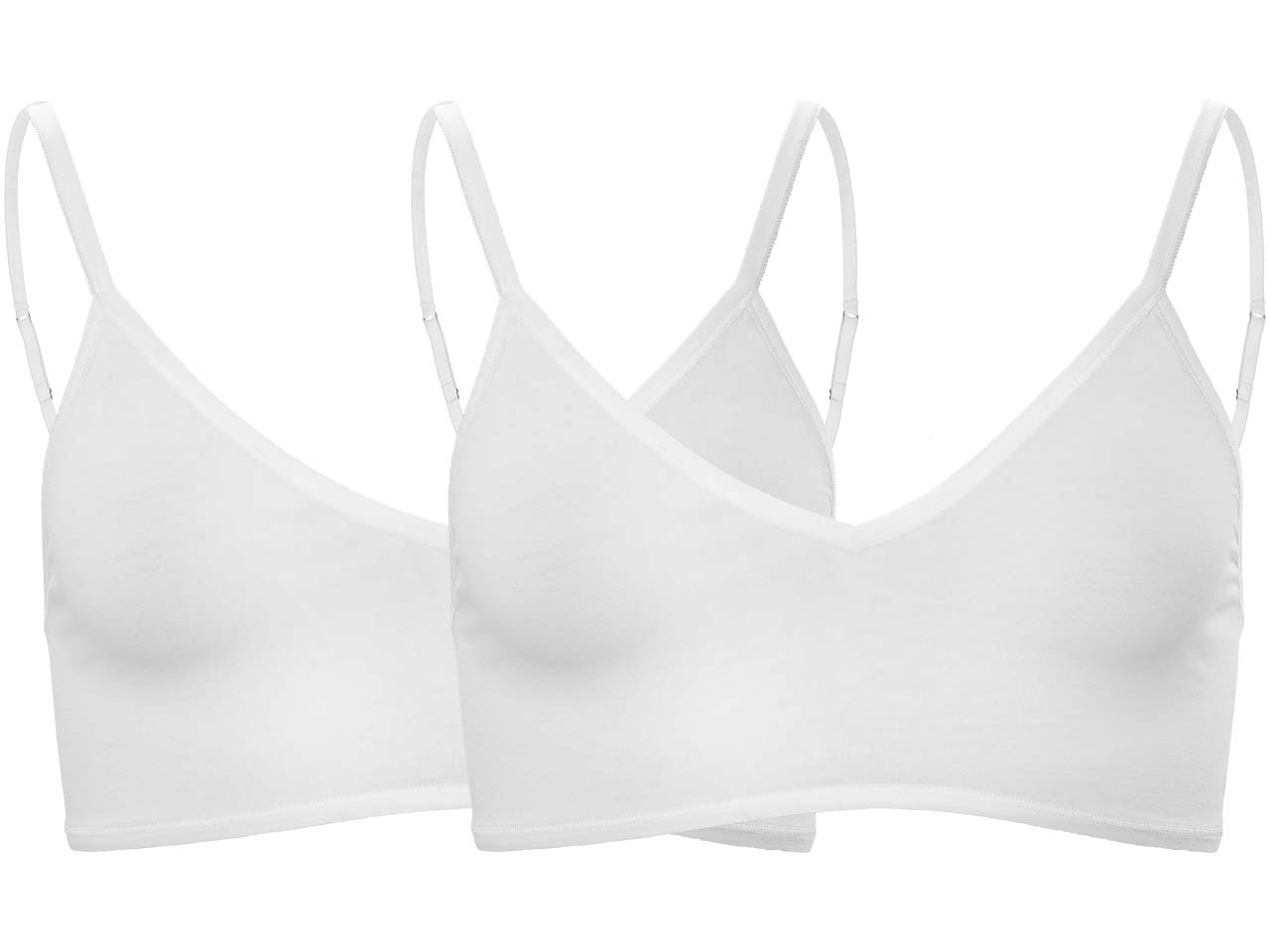 Living Crafts 2er-Pack Bio-Damen-Bustier 'TAMILLA' mit V-Ausschnitt, offwhite, Gr. M