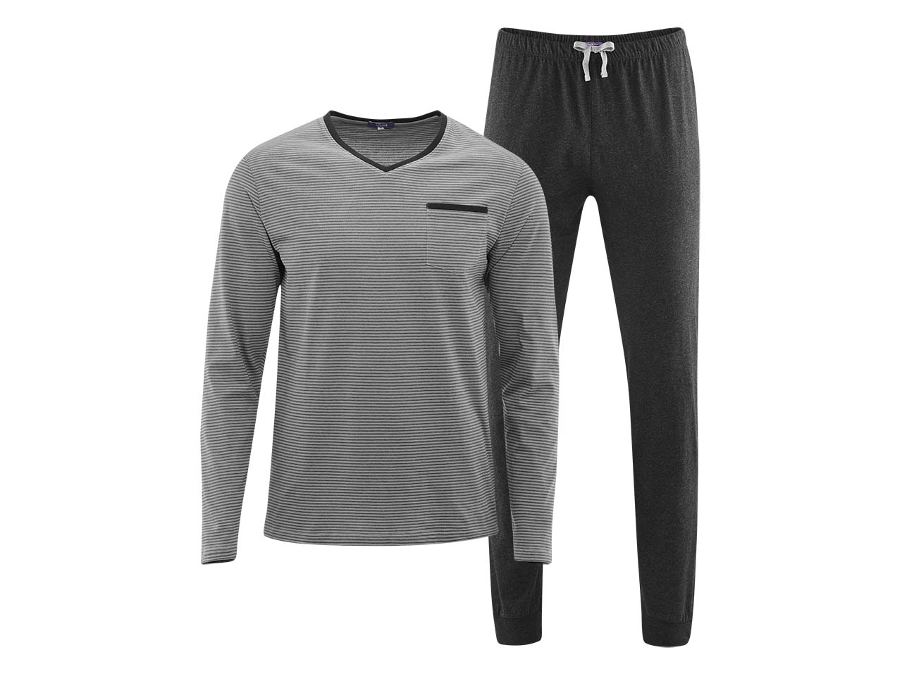 Living Crafts Bio-Herren-Schlafanzug "Colin" grau/anthrazit, Gr. XL