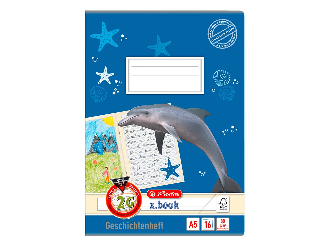 herlitz Geschichtenheft, Schreiblernlineatur 2G, DIN A5