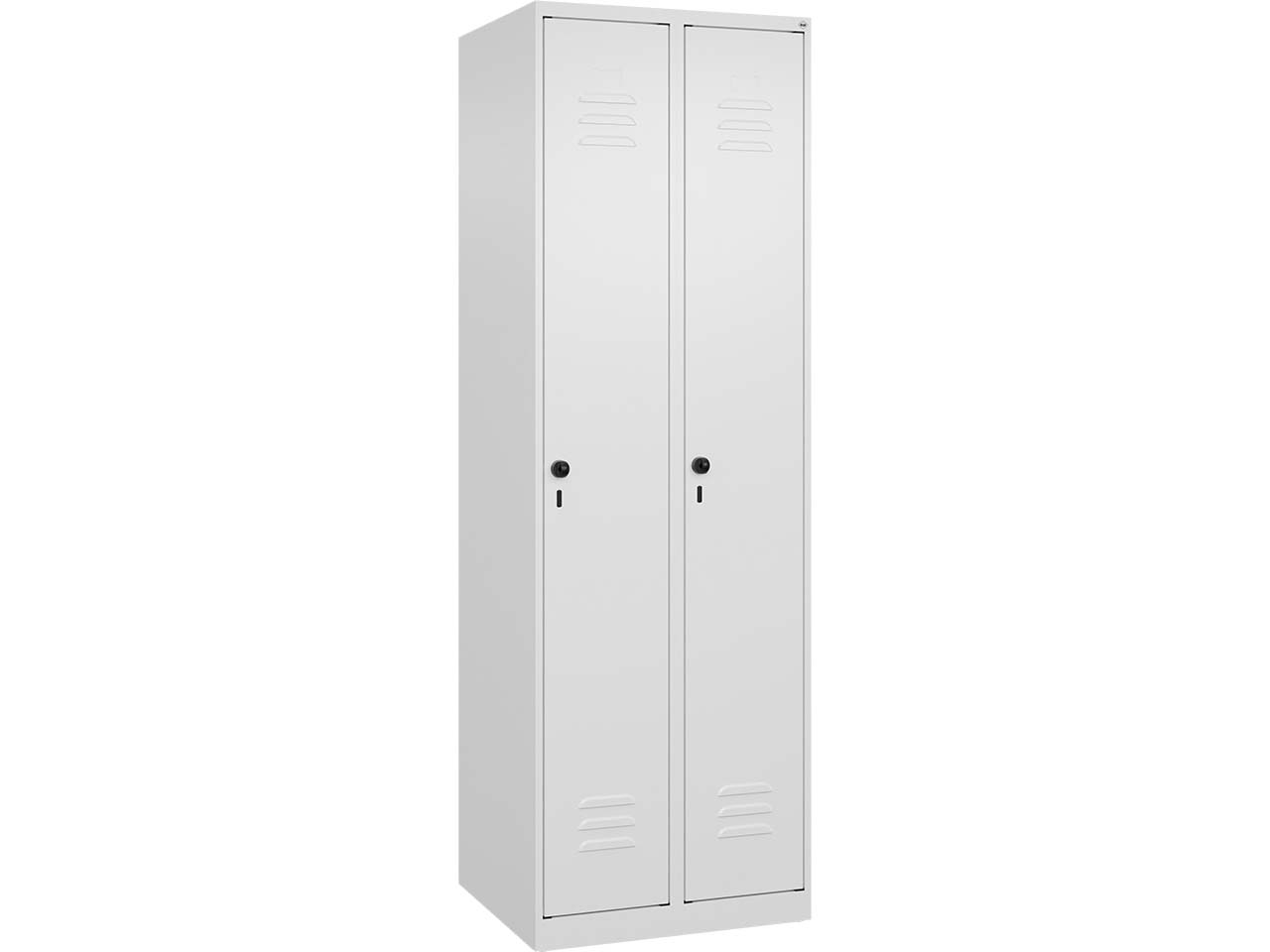 C+P Spind Classic PLUS, 2 Abteile, 1850x600x500mm, Verkehrsweiß/Verkehrsweiß