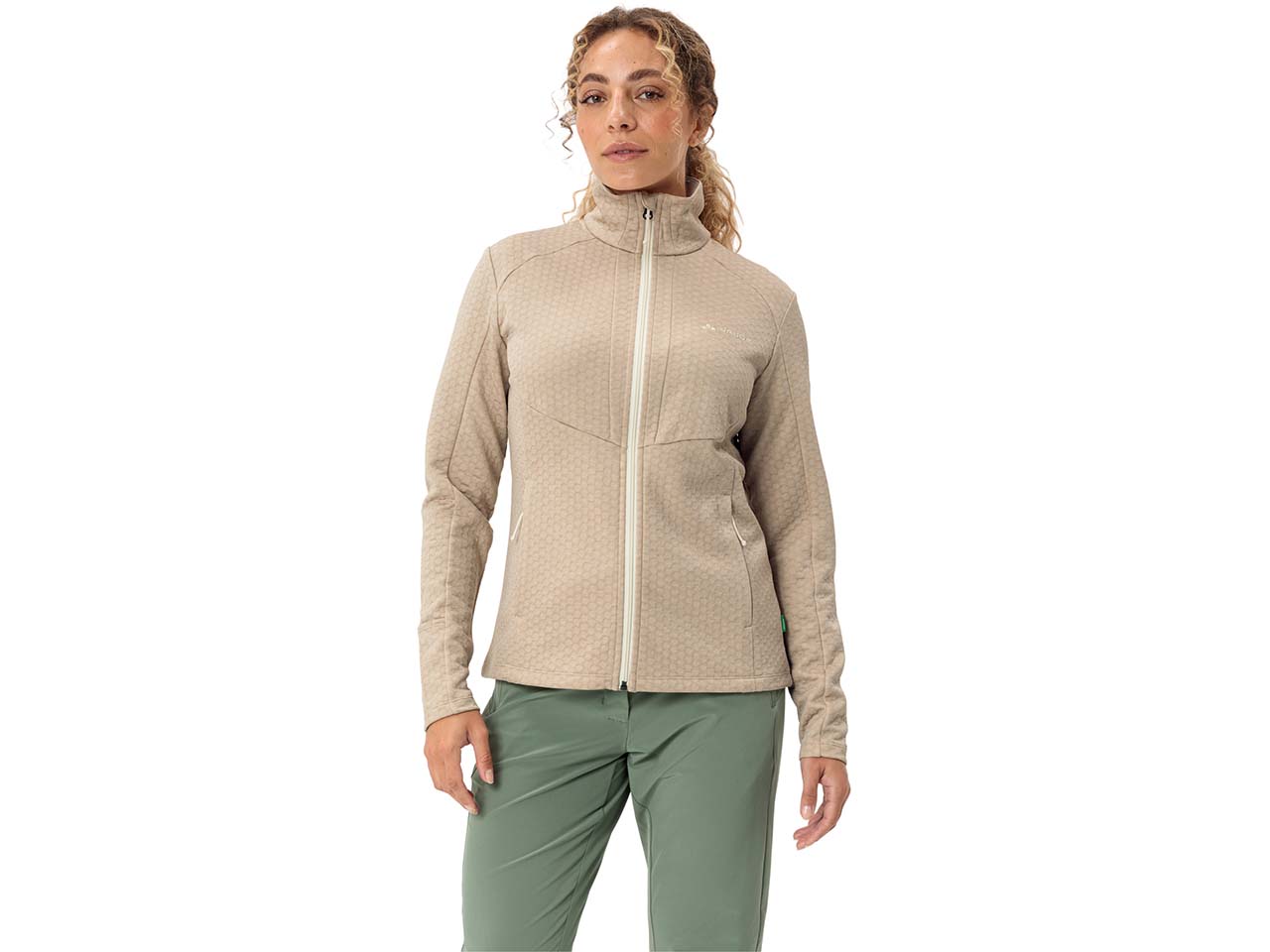 VAUDE Damen-Softshell-Fleecejacke 'Skomer Hiking SC' mit Stehkragen, linen, Gr. 36