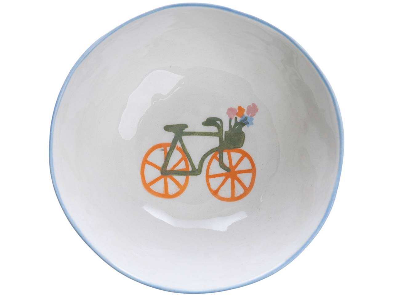 tranquillo Kinder-Schale "VELOBLOOM" Ø 13 cm, aus Steingut, blau