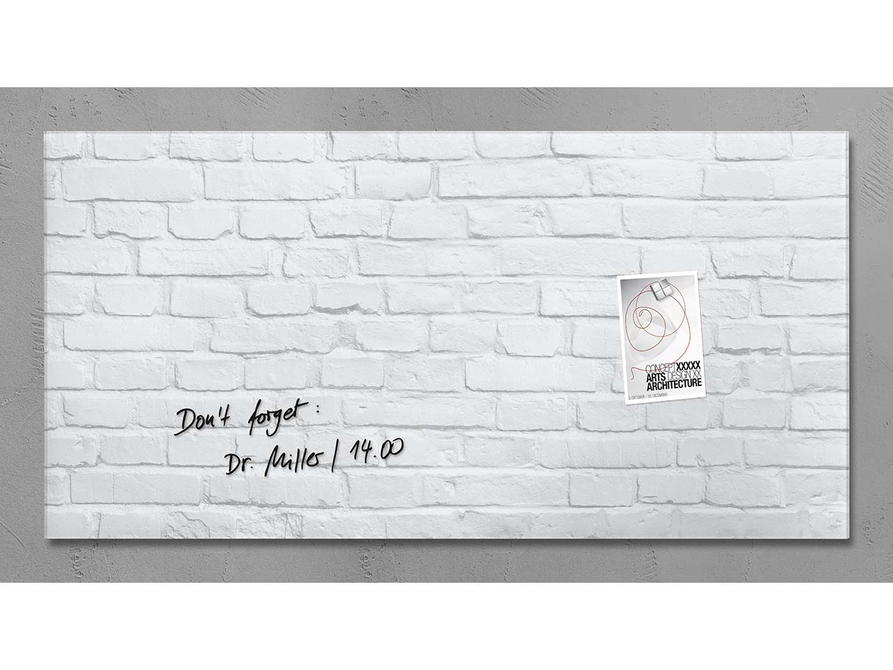 Sigel Glas-Magnettafel "artverum" 91 x 46 cm, weißer Klinker