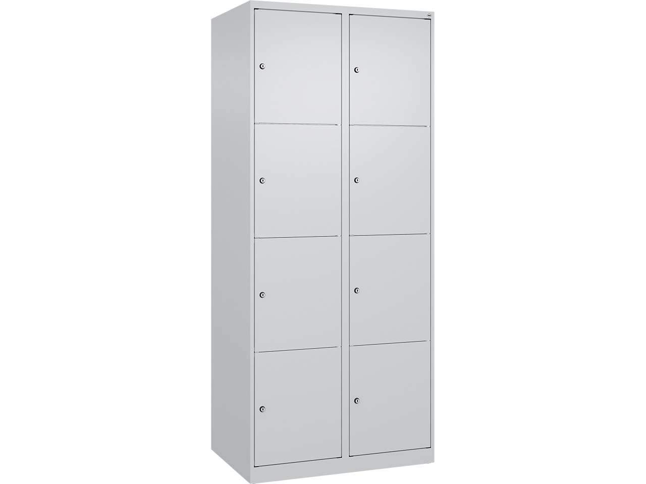 C+P Schließfachschrank Classic PLUS, 8 Fächer, 1850x800x500mm, Lichtgrau/Lichtgrau