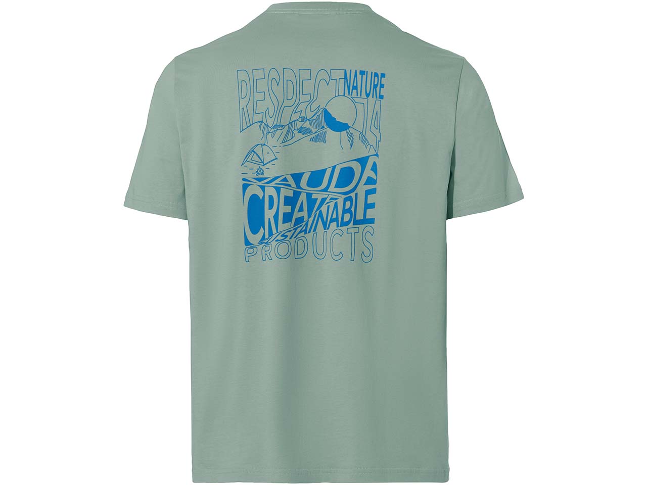 VAUDE Herren-T-Shirt "Spirit II" mit Rückenaufdruck, dusty fern, Gr. S