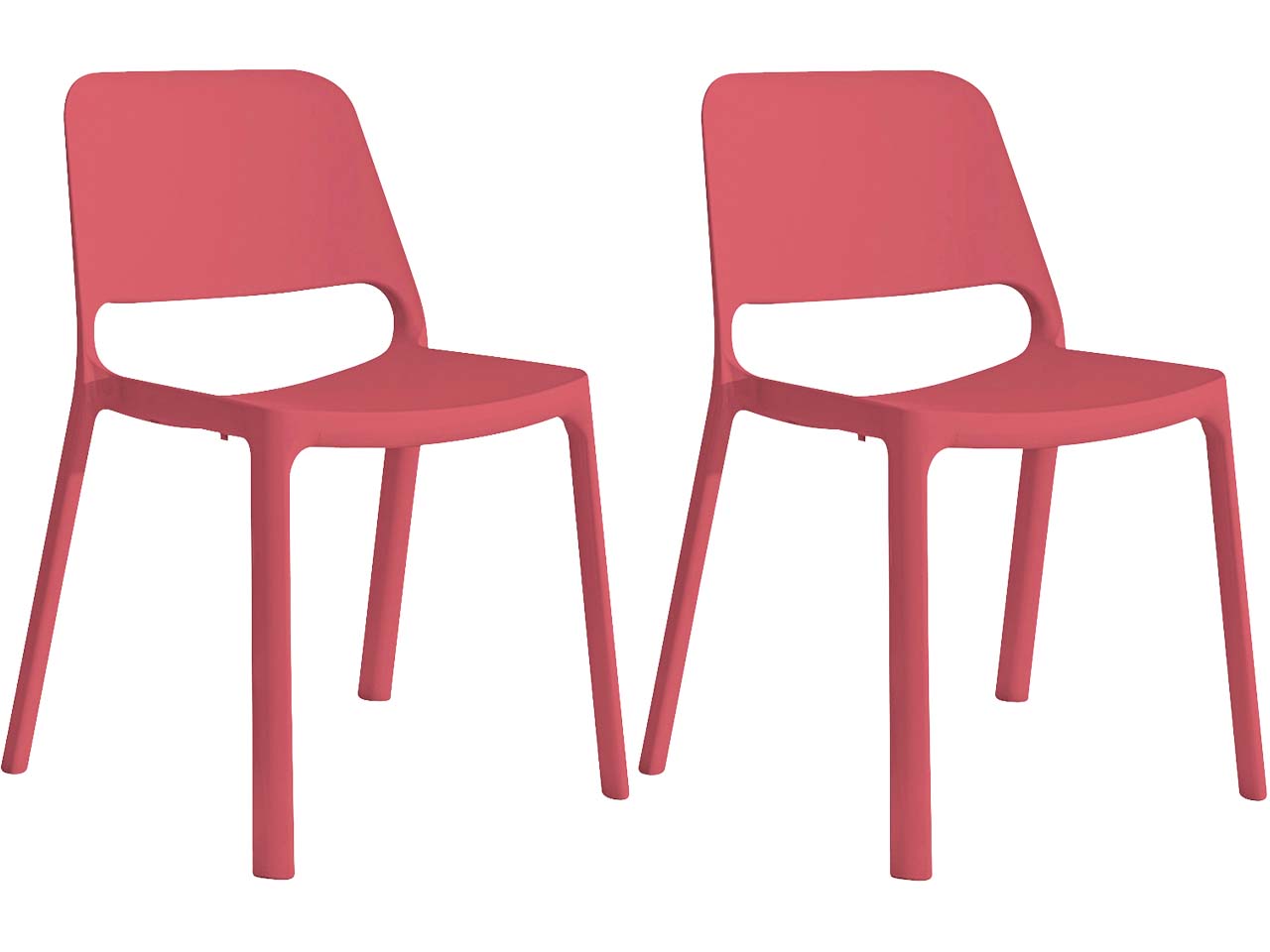 2x Besucherstuhl "2050" himbeerrot