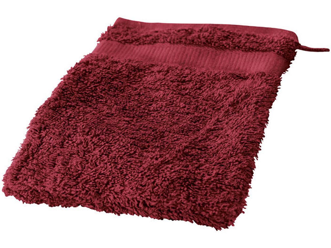 Cotonea Frottier Waschhandschuh 15 x 20 cm, Bio-Baumwolle, bordeaux