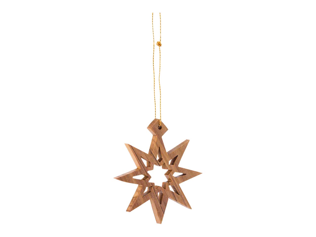WeltPartner Dekoanhänger "Stern" mit filigranem Muster, aus Olivenholz, 5,5 cm