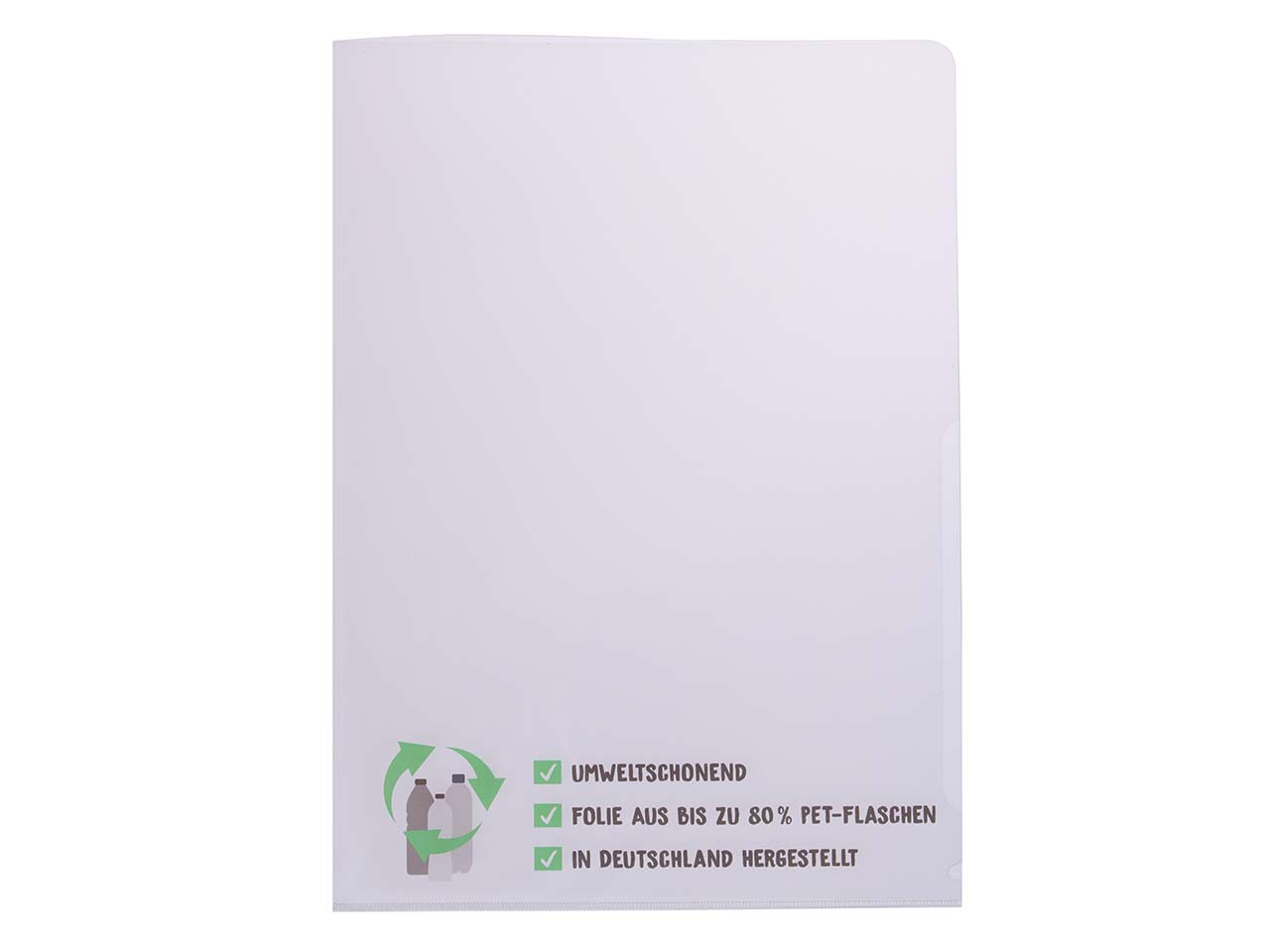 10 Sichthüllen aus Recycling-PET, DIN A4 mit Aufdruck