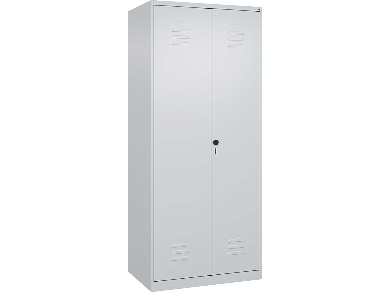 C+P Wäsche-Spind Classic PLUS, 2 Abteile, 1850x800x500mm, Lichtgrau/Lichtgrau