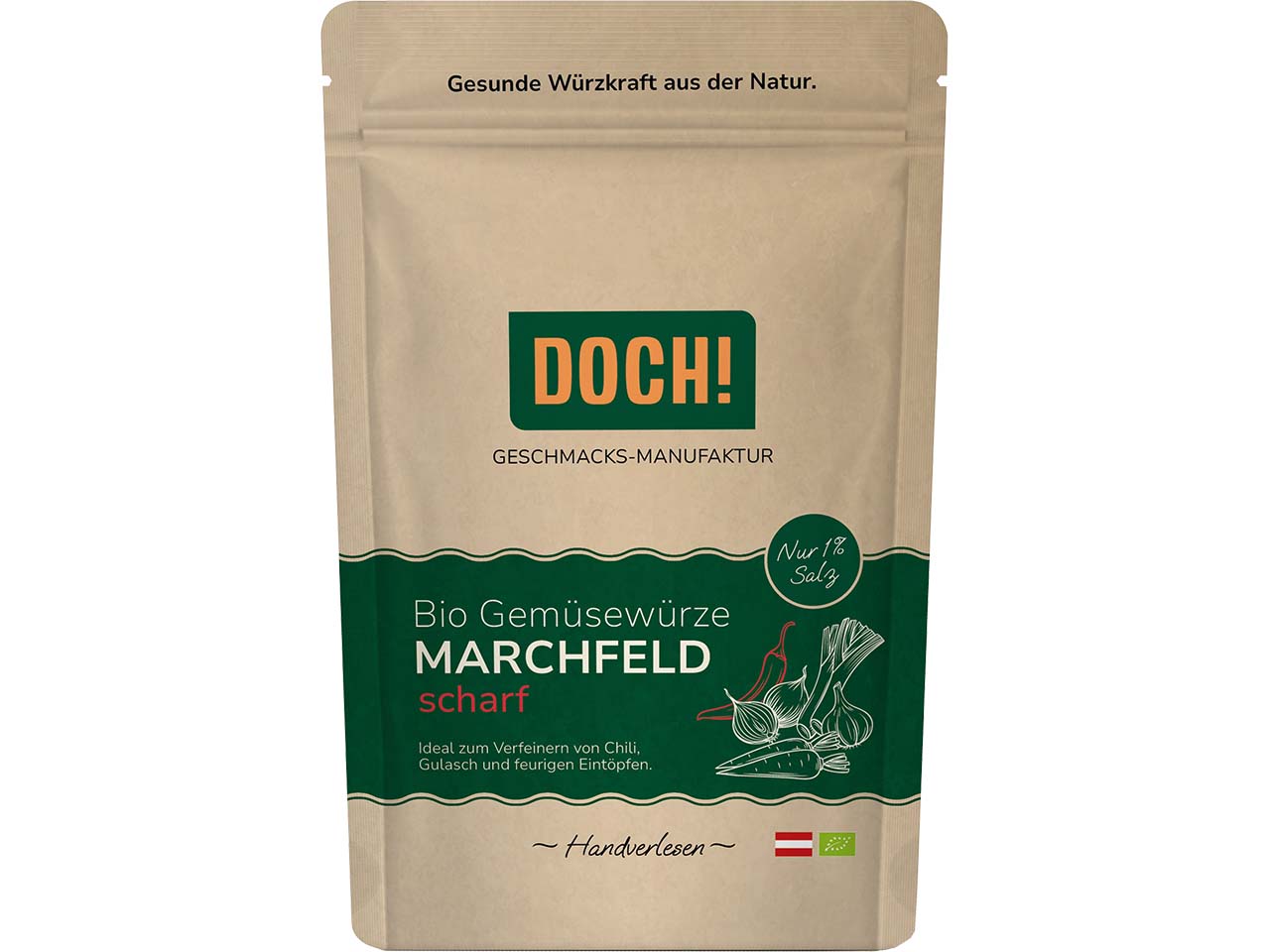DOCH! Bio-Gewürzmischung Gemüsewürze "MARCHFELD scharf" Beutel, 60 g