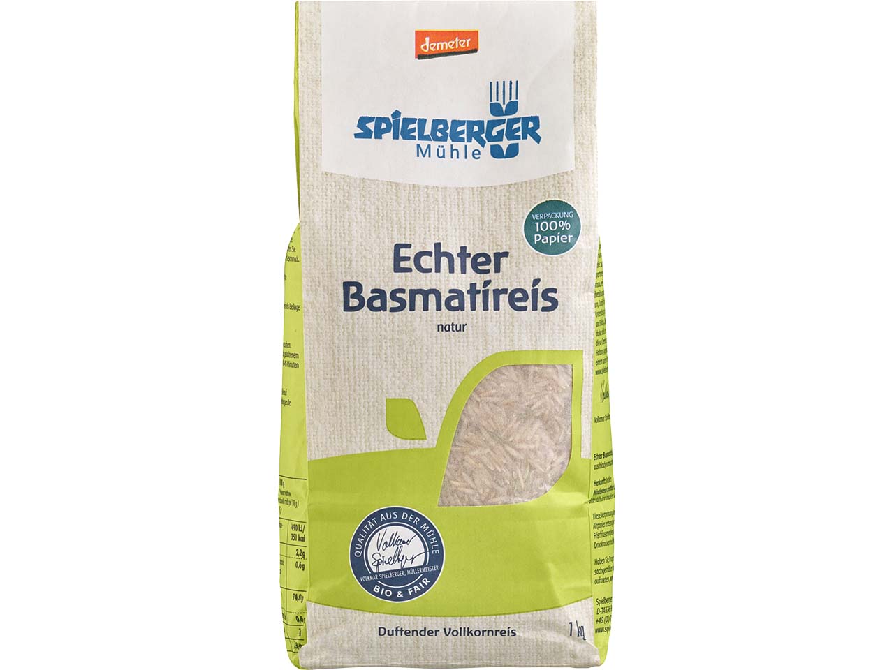 Spielberger Mühle Echter Bio-Basmatireis natur, 1 kg