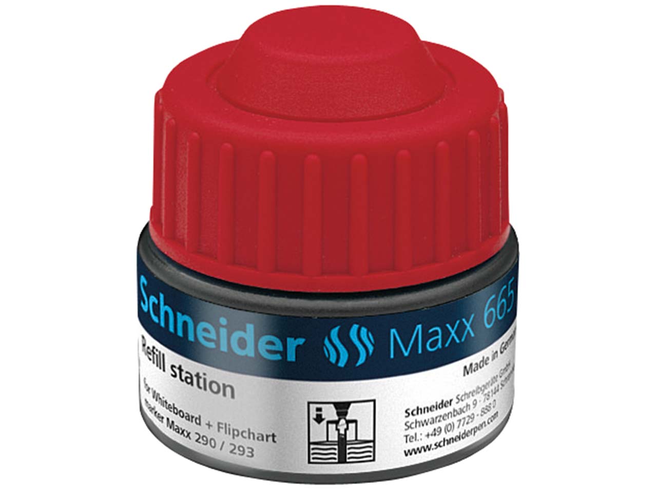 Schneider Nachfülltinte 665 für Whiteboard- und Flipchart-Marker "Maxx 290/293" rot
