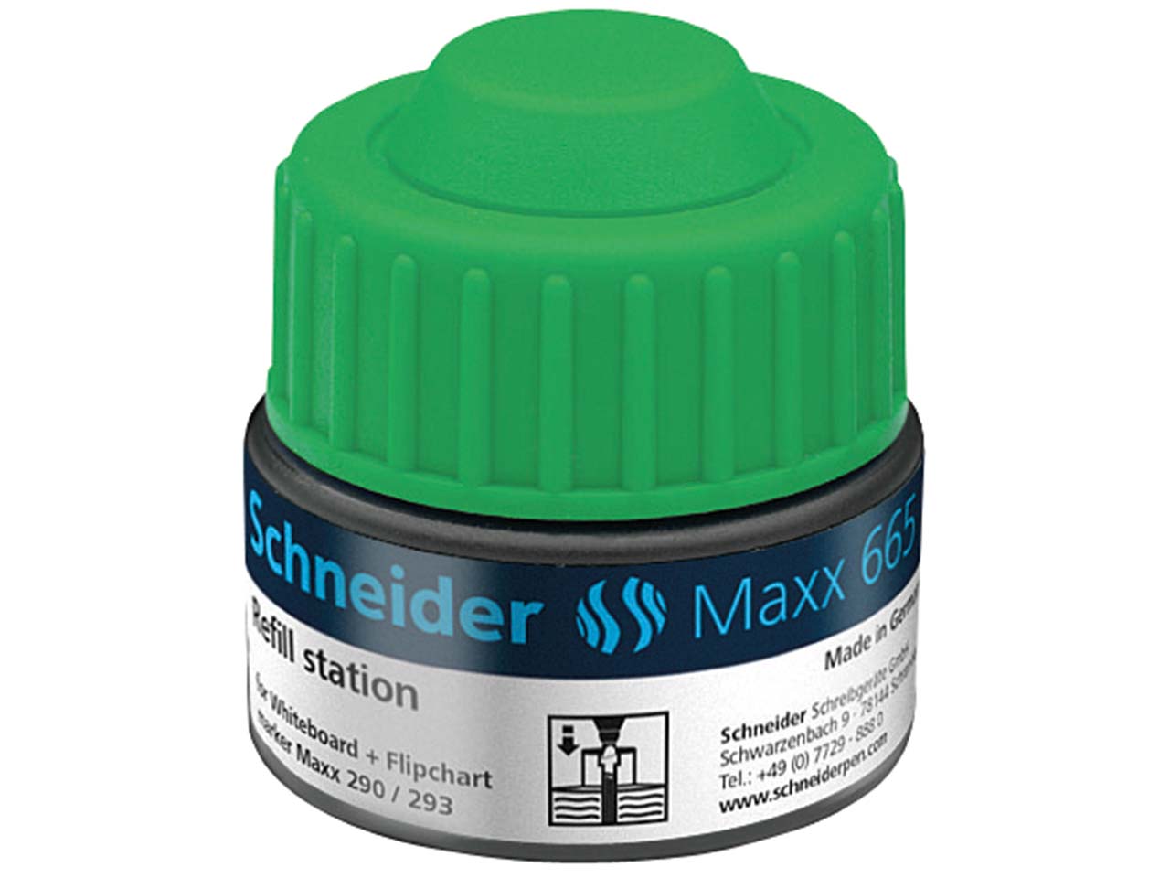 Schneider Nachfülltinte 665 für Whiteboard- und Flipchart-Marker "Maxx 290/293" grün