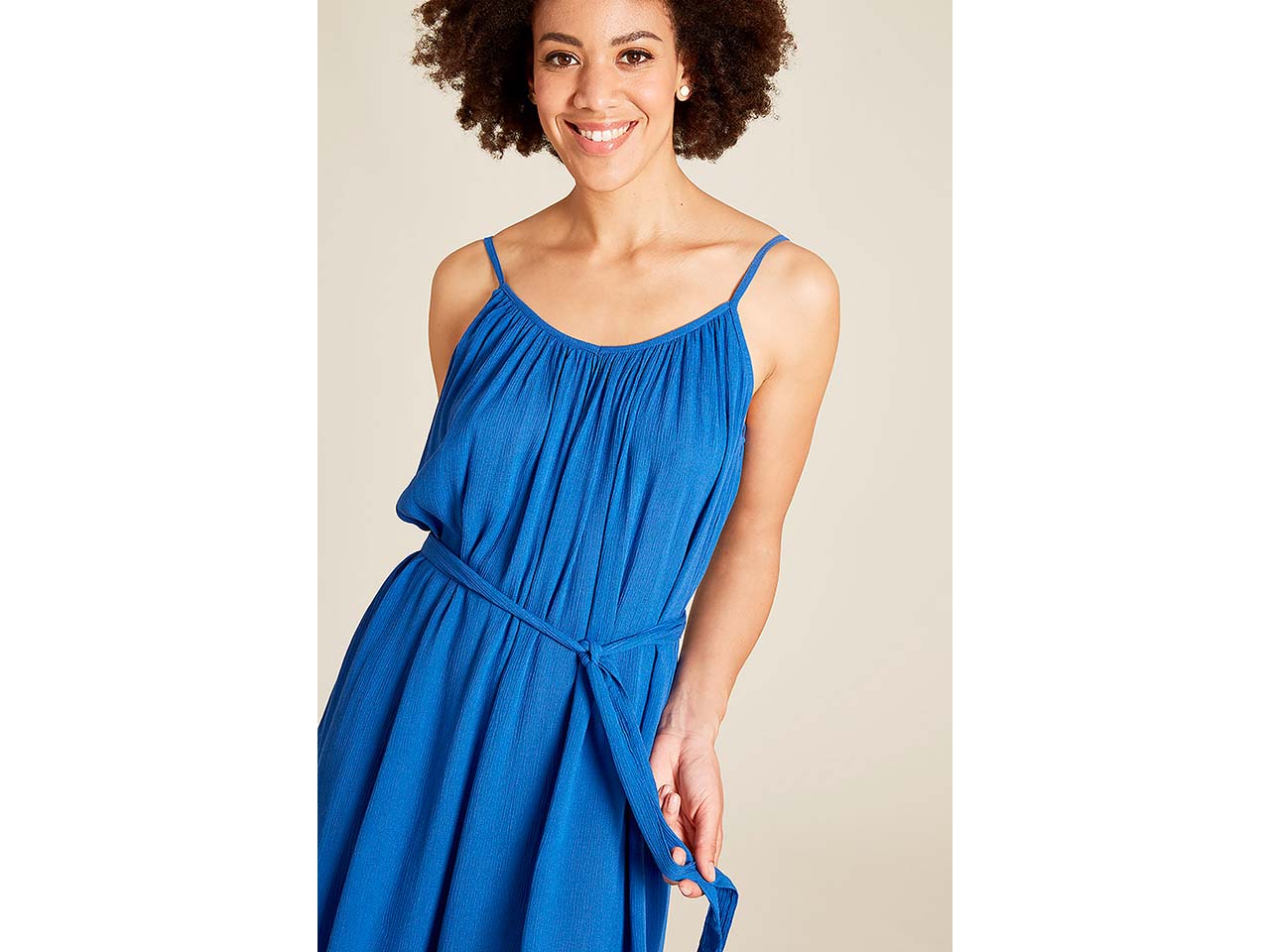 tranquillo Damen-Mini-Kleid mit Spaghettiträger, dazzling blue, Gr. 36