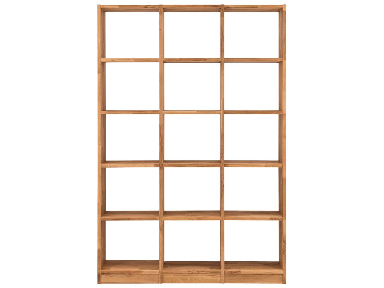 Regal "Grid" 3 x 5 Fächer, B 136 x H 202 x T 34 cm, Wildeiche geölt