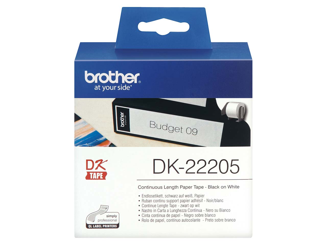 Brother Endlosetiketten 'DK-22205' weiß 62 mm x 30,48 m