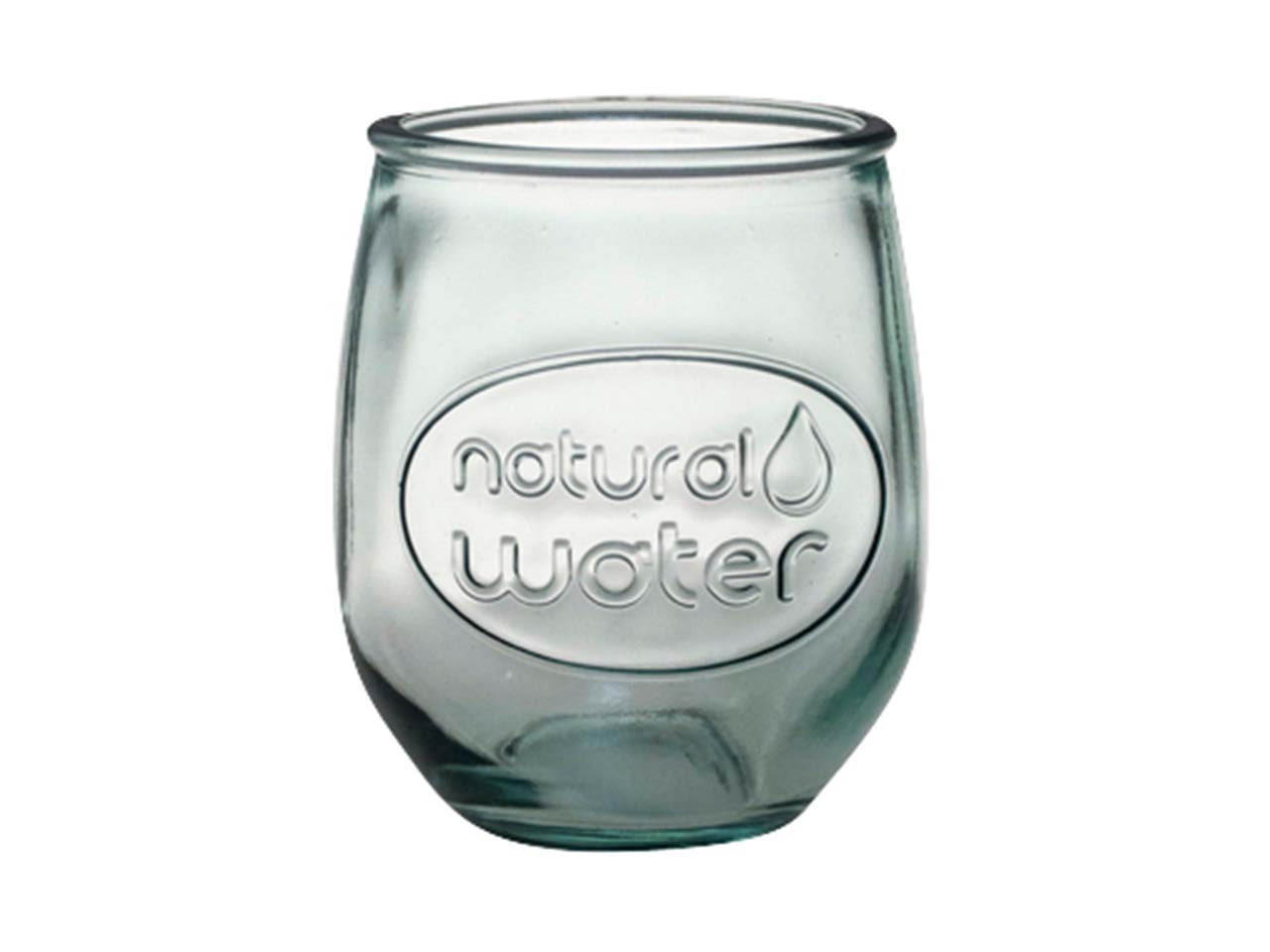 Trinkglas 'Natural Water' oval, 0,4 l, aus Recyclingglas