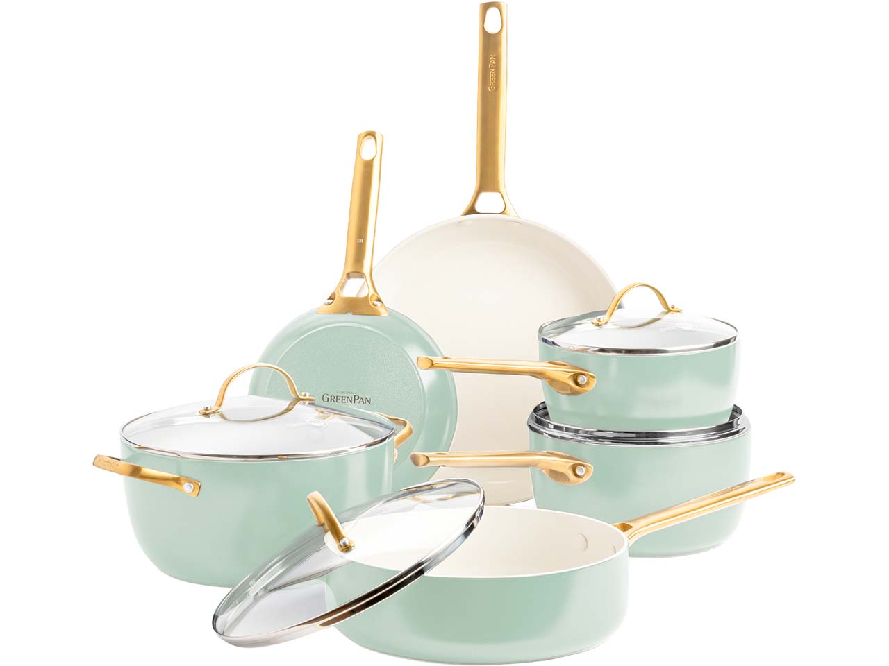 GreenPan Pfannen- & Topfset "Padova Reserve" 6er-Set, grün