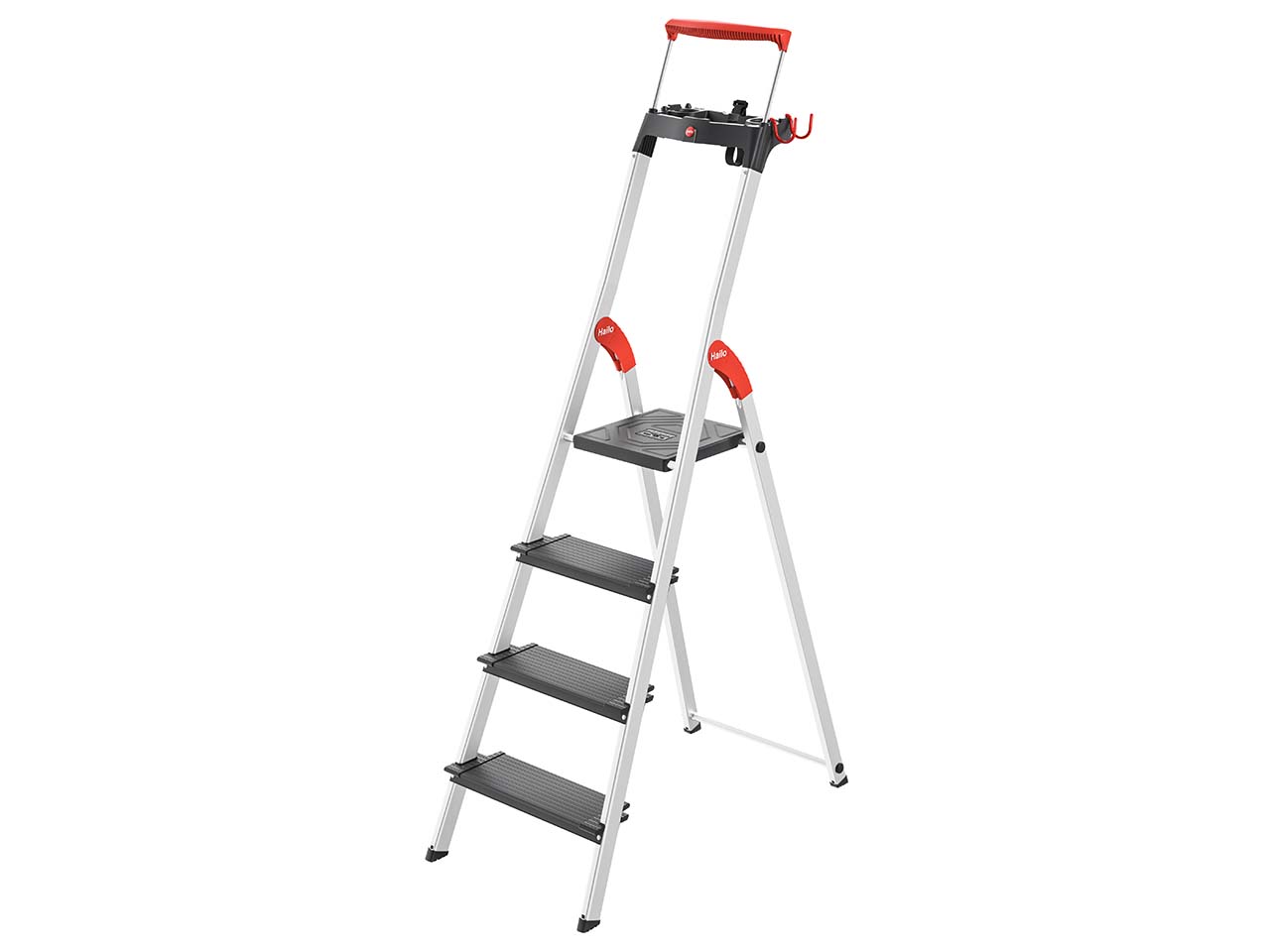 Hailo L100 TopLine, Alu-Sicherheits-Stehleiter, 4 Stufen