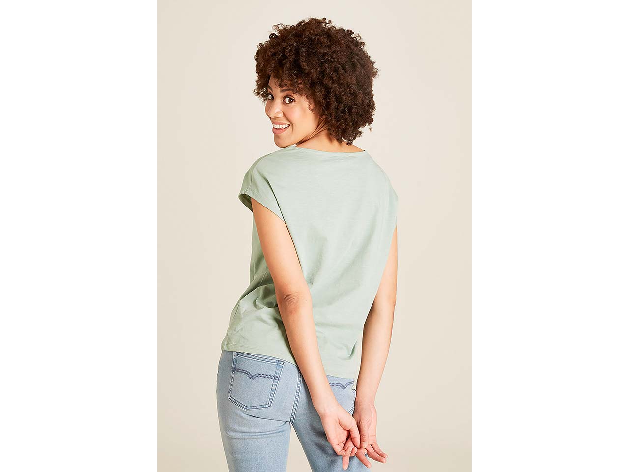 tranquillo Bio-Damen-T-Shirt mit kurzen Ärmel, granite green, Gr. S