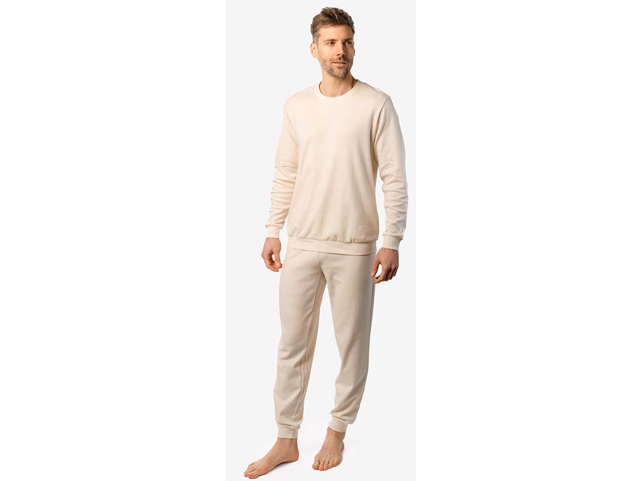 Living Crafts Bio-Herren-Schlafanzug "ALVAR", natural, Gr. XL