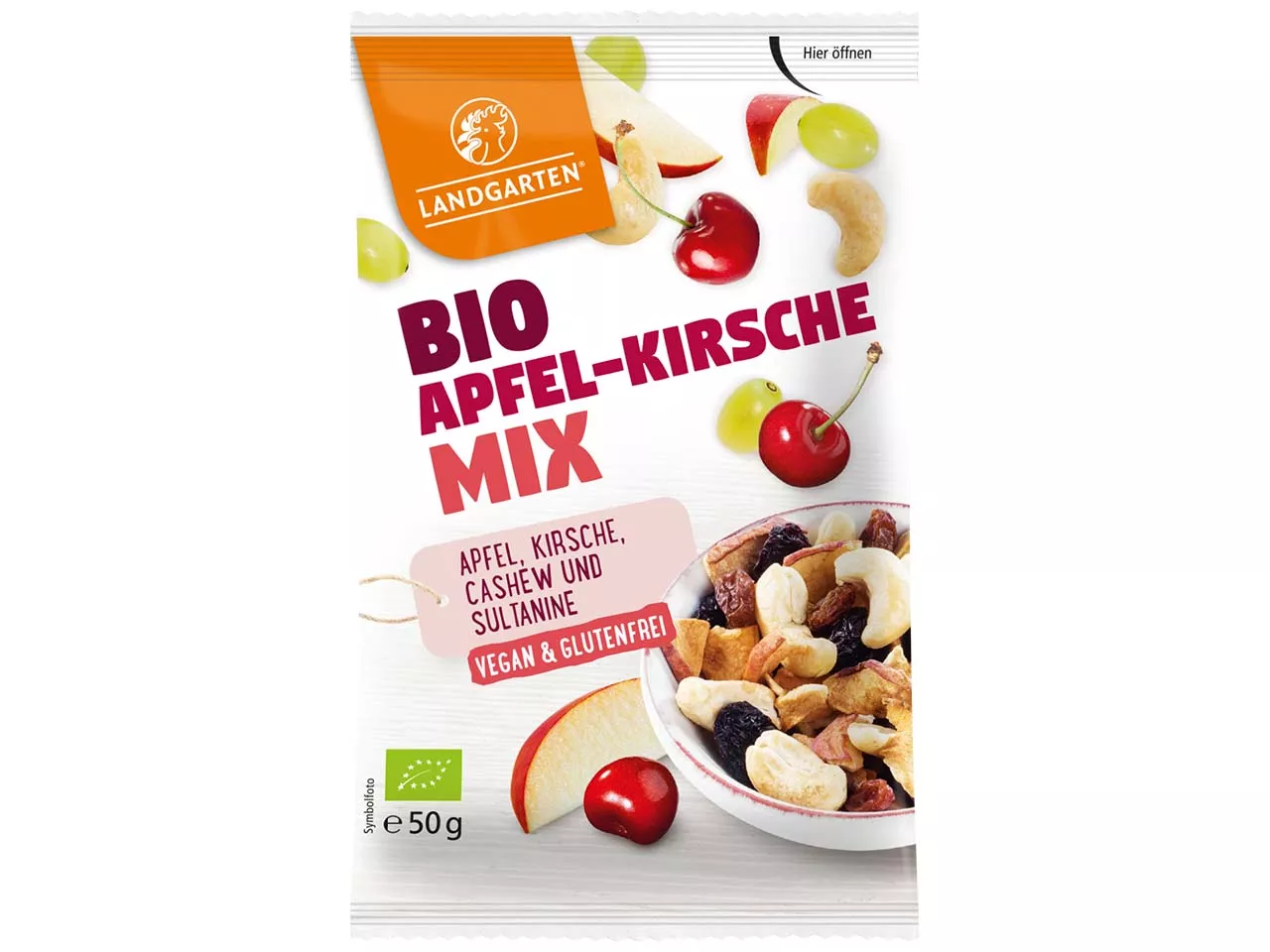 Landgarten Bio-Snack "Apfel Kirsch Mix" 50 g