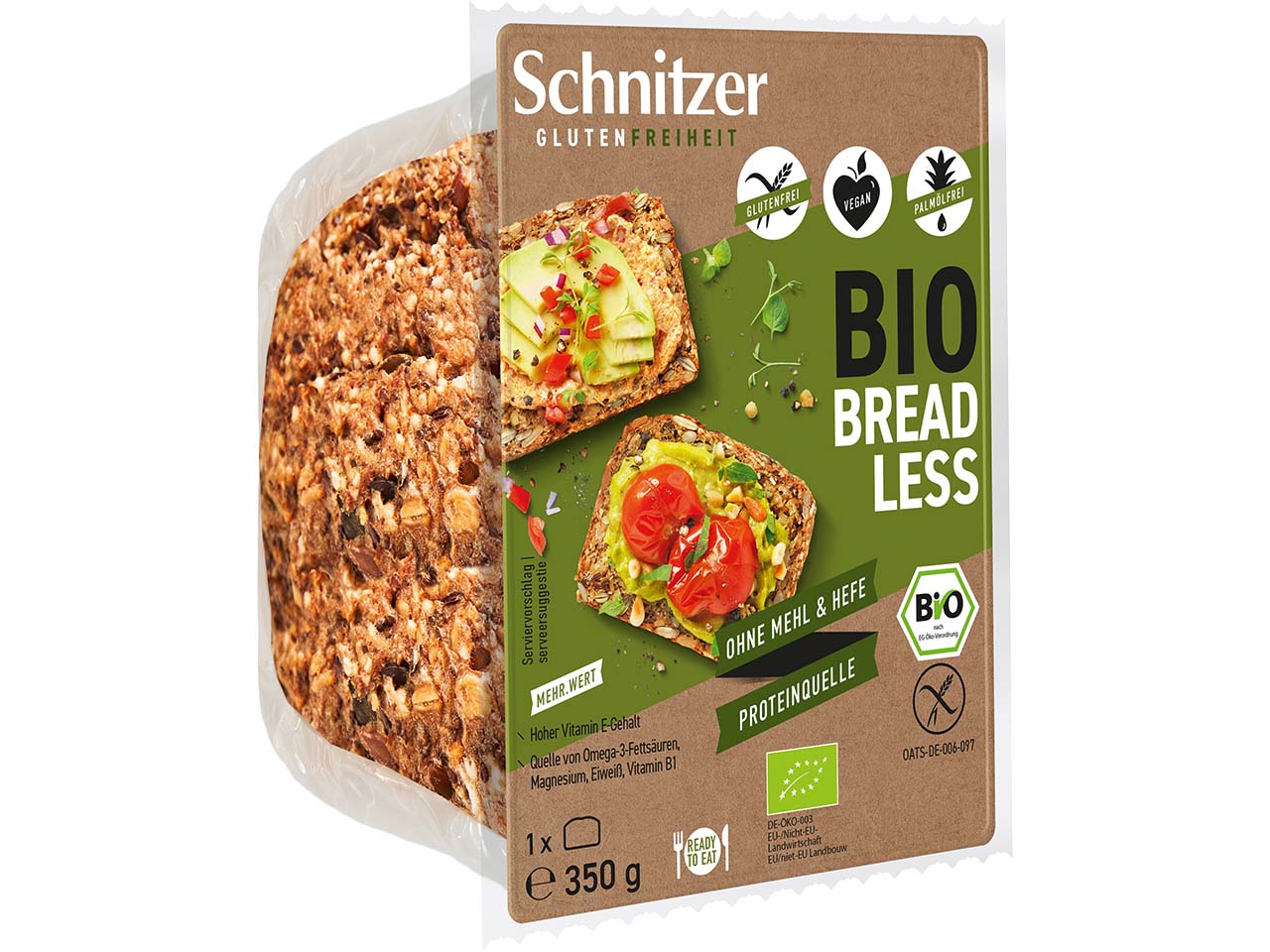 Schnitzer Bio-Brot "Bread Less", glutenfrei, 350 g
