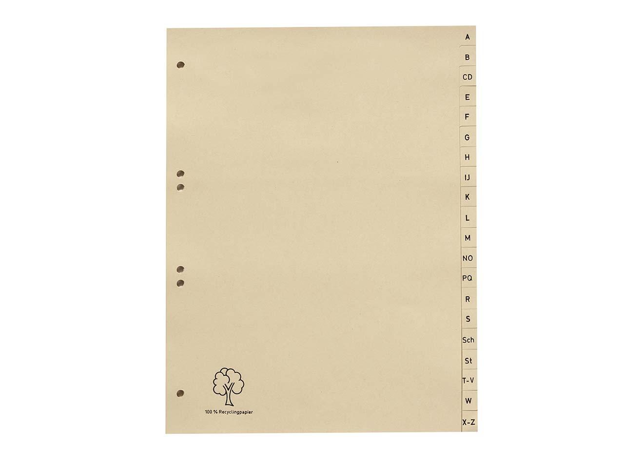 Register aus Tauenpapier A-Z, DIN A4