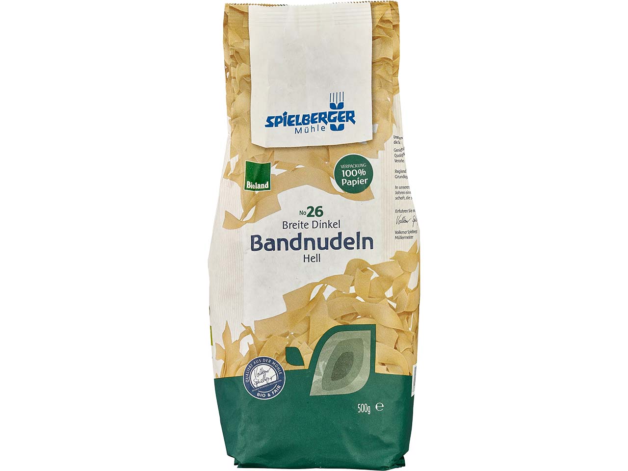 Spielberger Mühle Bio-Dinkel-Bandnudeln, 500 g