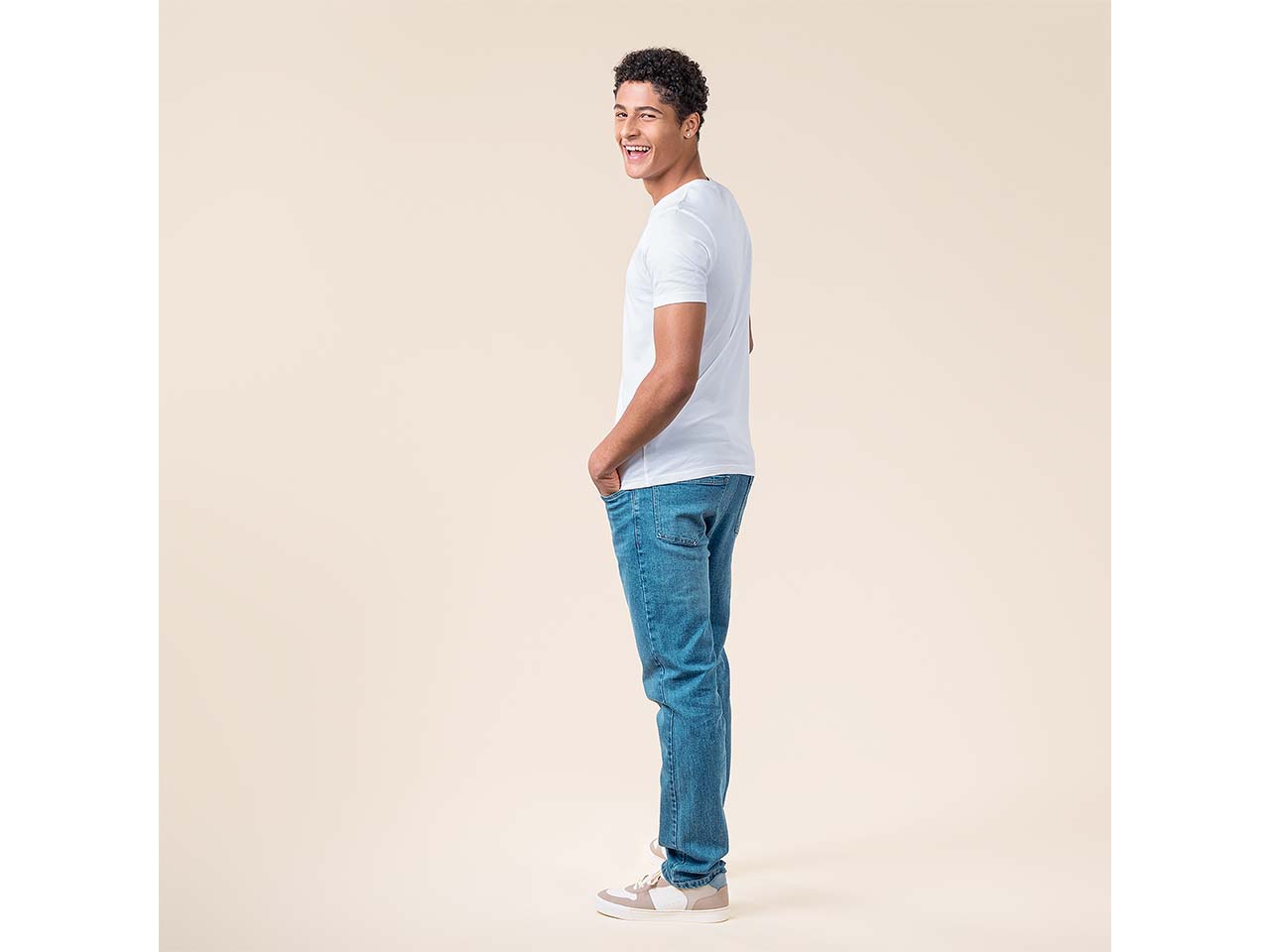 Living Crafts 2er-Pack Bio-Herren-T-Shirt 'TAWIN' mit Rundhalsausschnitt, white, Gr. M